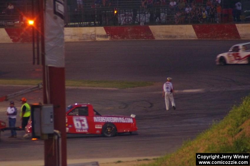 Bill Collins’ Chevy is done for the race.