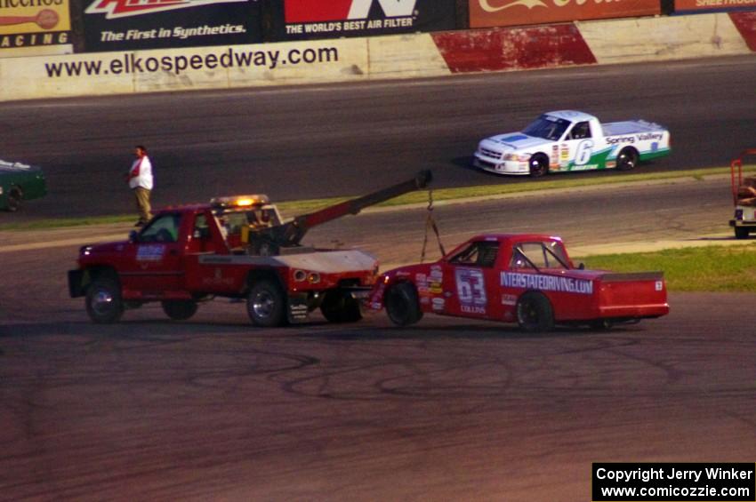 Bill Collins’ Chevy is done for the race.