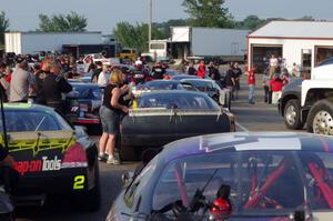 Cars ready on the pre-grid