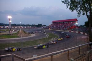 The field pulls off the track after the first 125 laps.
