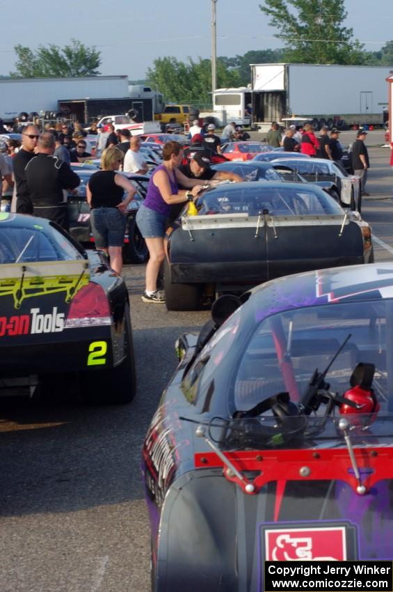 Cars ready on the pre-grid