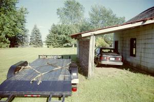 The Mayhem Racing trailer and Dodge Shadow VNT.