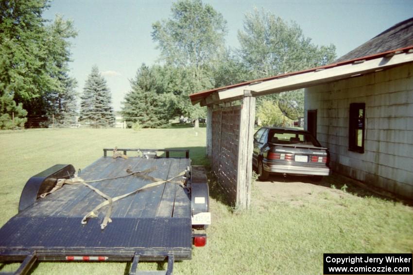 The Mayhem Racing trailer and Dodge Shadow VNT.