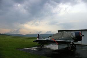 T-6 trainer as the skies tried to clear at Parc Expose.