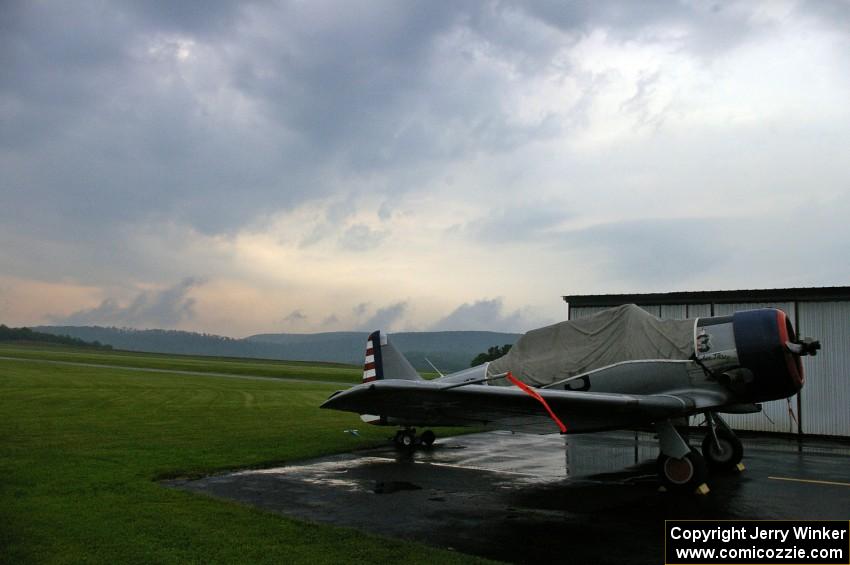 T-6 trainer as the skies tried to clear at Parc Expose.