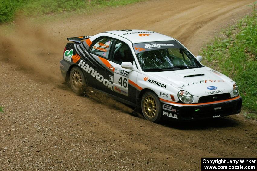 Matthew Johnson / Jeremy Wimpey Subaru WRX was at the top of the PGT charts all day.