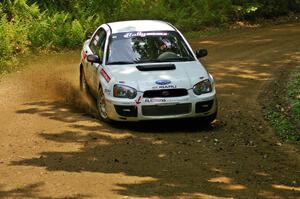 Stephan Verdier / Scott Crouch were running rough on SS3 in their Subaru WRX and eventually retired.