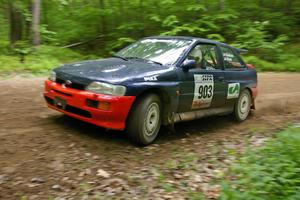 Chris Sanborn / Chris Stark Ford Escort Cosworth at a hairpin on SS3.