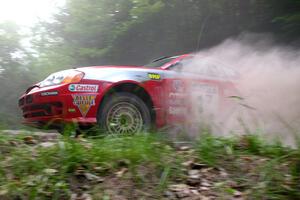 Antoine L'Estage / Nathalie Richard Hyundai Tiburon on SS6. They retired at the end of the stage with a damaged suspension.