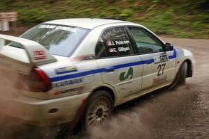 Chris Gilligan / Joe Petersen Mitsubishi Lancer Evo IV on SS6. They DNF'ed the event as well.