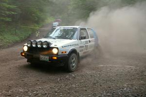 Chris Duplessis / Martin Headland VW GTI at a hairpin on SS6.