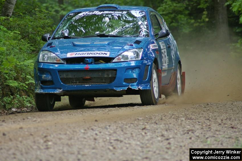 Adam Boullion / Phil Boullion Ford Focus ZX3 at speed on SS3.