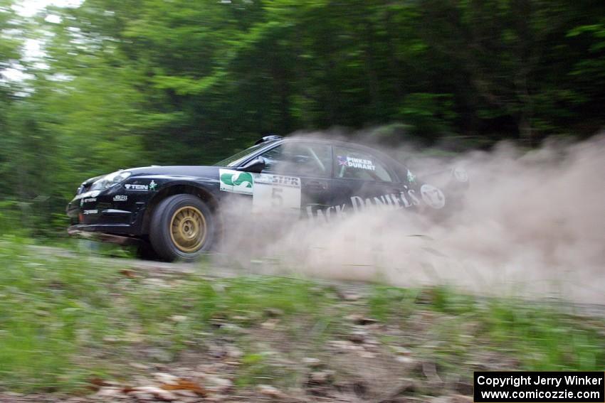 Andy Pinker / Robbie Durant Subaru WRX STi leads the pack on SS6.