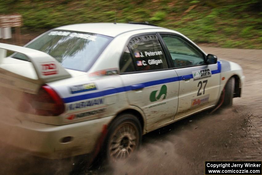 Chris Gilligan / Joe Petersen Mitsubishi Lancer Evo IV on SS6. They DNF'ed the event as well.
