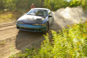 Adam Markut / John Nordlie do a shakedown run of their Eagle Talon on the practice stage.