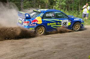 Travis Pastrana / Christian Edstrom Subaru WRX STi on the Friday morning press stage before the rally.