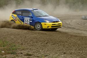 Kyle Sarasin / Mikael Johansson Ford Focus SVT at the Bemidji Speedway Super Special, SS1.