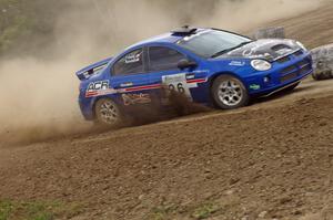 Cary Kendall / Scott Friberg Dodge SRT-4 on SS1 at the Bemidji Spedway.