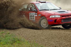 Dennis Martin / Kim DeMotte tear up the track at Bemidji Speedway in their Mitsubishi Lancer Evo IV.