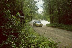 John Huebbe films the Tanner Foust / Chrissie Beavis Subaru WRX STi on SS2.