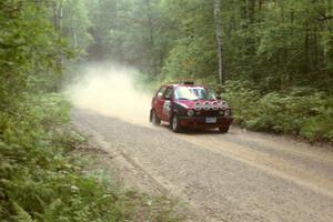 Karl Biewald / Scott Parrott VW GTI at speed on SS2.