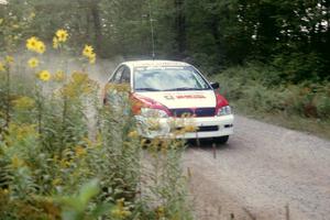 Jan Zedril / Jody Zedril Mitsubishi Lancer ES comes into the finish of SS2.