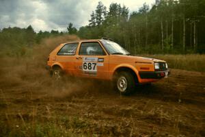 Chad Eixenberger / Jay Luikart VW Golf at the chicane on SS4.