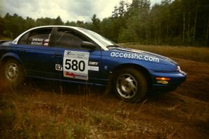 Mike Bodnar / Elaine Sheaks on SS4 at the chicane in their Saturn SL2.