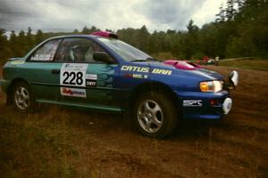 Dick Rockrohr / Marie Jacobs Subaru Impreza on SS4 at the chicane.