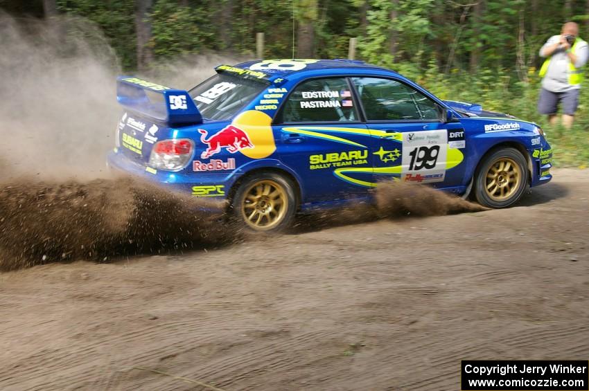 Travis Pastrana / Christian Edstrom Subaru WRX STi on the Friday morning press stage before the rally.