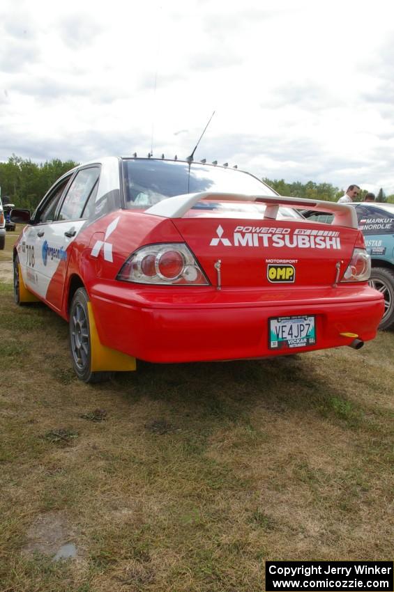 Jan Zedril / Jody Zedril Mitsubishi Lancer ES at Friday's parc expose at the Bemidji Speedway.