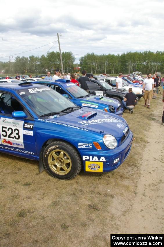 Travis Hanson / Terry Hanson Subaru WRX at Friday's parc expose at the Bemidji Speedway.