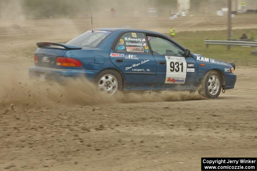 Don Kennedy / Matt Kennedy Subaru Impreza on SS1 at the Bemidji Speedway.