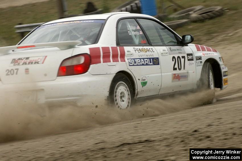 Dave Hintz / John Dillon in their Subaru WRX on SS1.