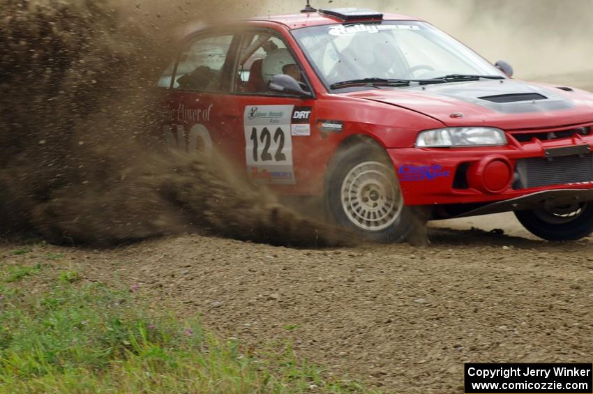 Dennis Martin / Kim DeMotte tear up the track at Bemidji Speedway in their Mitsubishi Lancer Evo IV.