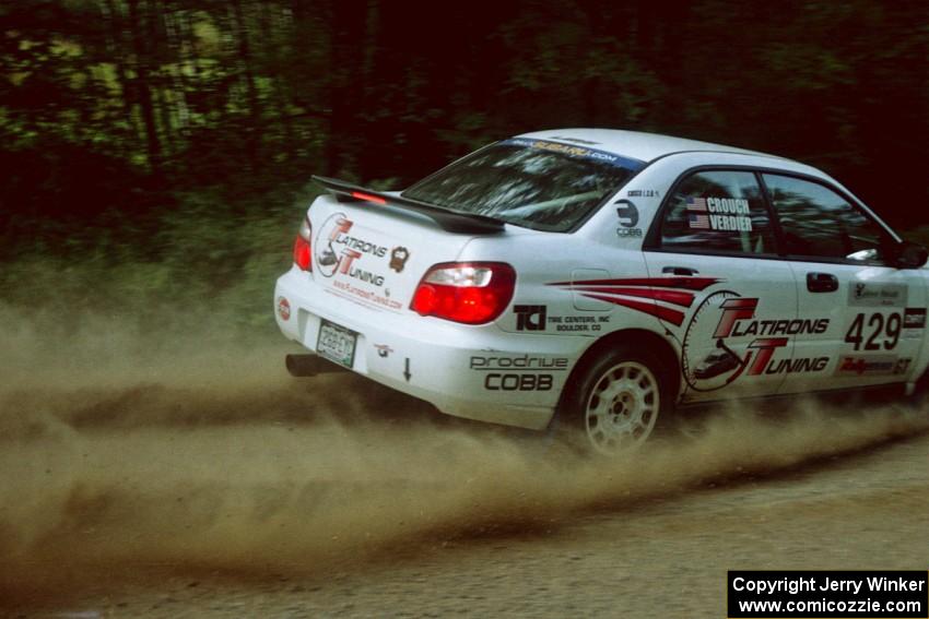 Stephan Verdier / Scott Crouch Subaru WRX on SS2 going into a fast left-hander.