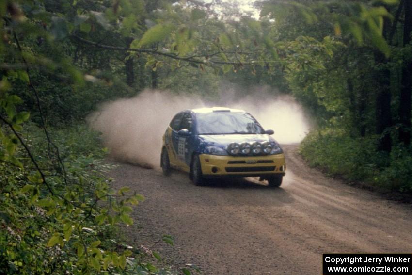 Kyle Sarasin / Mikael Johansson Ford Focus SVT on a fast section near the end of SS2.