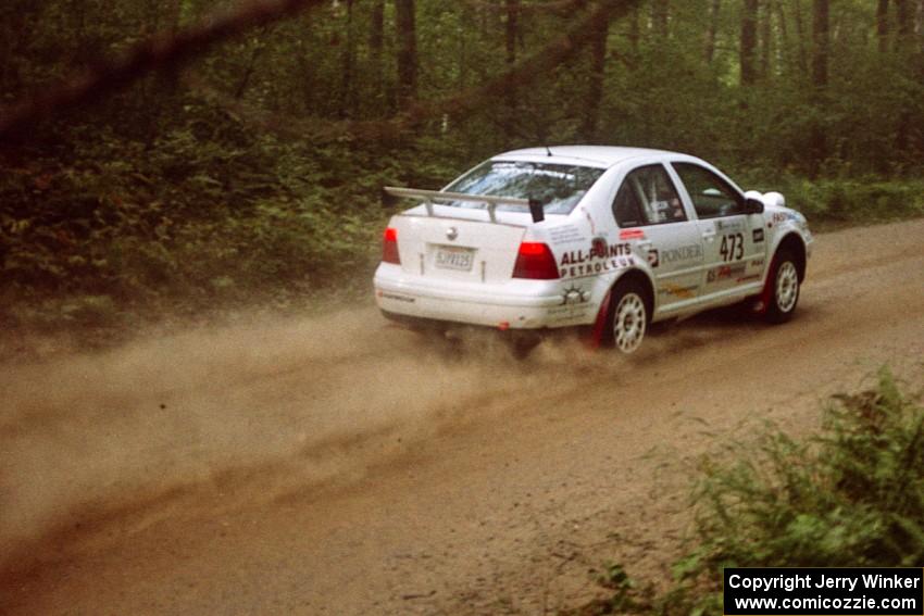 Lars Wolfe / Jeff Secor VW Jetta Turbo races to the finish of SS2.