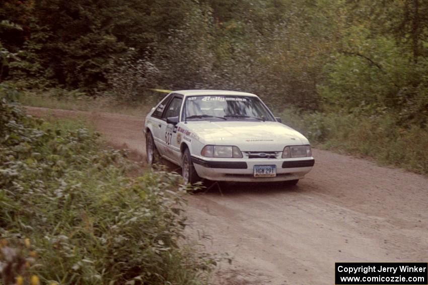 Bob LaFavor / Derek Beyer Ford Mustang comes into the finish of SS2.