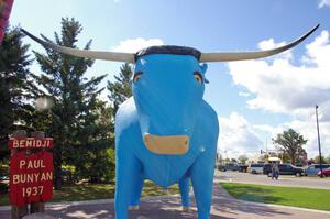 Babe the Blue Ox statue in downtown Bemidji.