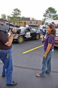 ESPN commentator Nathalie Richard at parc expose on day two of the rally.