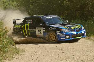 Ken Block / Alex Gelsomino Subaru WRX STi prepares for a hard left on SS9.