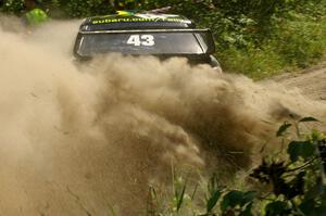 Ken Block / Alex Gelsomino Subaru WRX STi raises a huge cloud of dust on SS9.