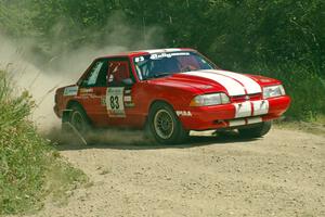 Mark Utecht / Rob Bohn Ford Mustang prepares for a hard left on SS9.