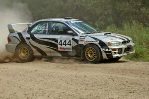 Jeff Moyle / Michael Yarroch Subaru Impreza at the SS9 spectator point (1).