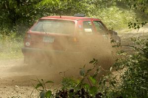 Karl Biewald / Scott Parrott VW GTI slings gravel on SS9 (2).