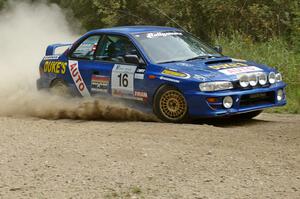 Kazimierz Pudelek / Mariusz Malik Subaru Impreza at the SS9 spectator point (1).