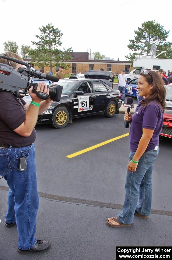 ESPN commentator Nathalie Richard at parc expose on day two of the rally.