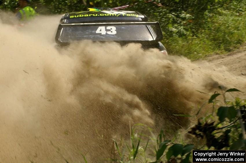 Ken Block / Alex Gelsomino Subaru WRX STi raises a huge cloud of dust on SS9.