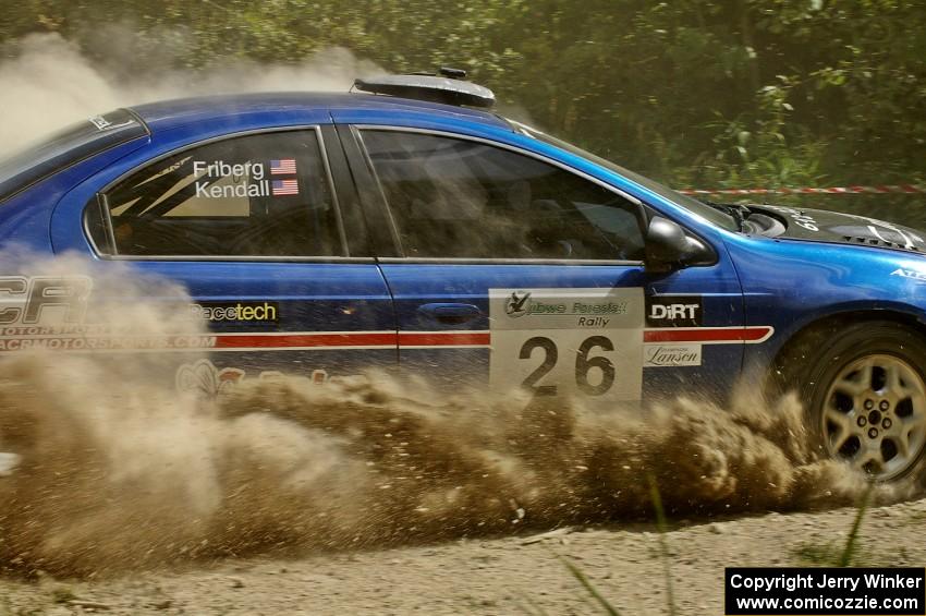 Cary Kendall / Scott Friberg Dodge SRT-4 slings gravel on SS9. They DNF'ed two stages later.